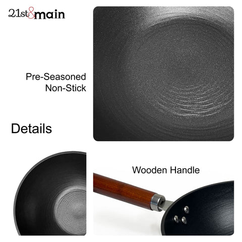 Wok pre-sazonado antiadherente listo para usar
