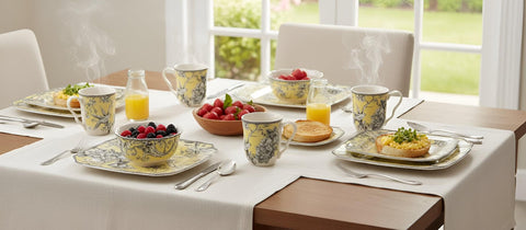 Tazas cerámicas amarillas 222 Fifth Adelaide, 13,5 onzas para bebidas calientes.