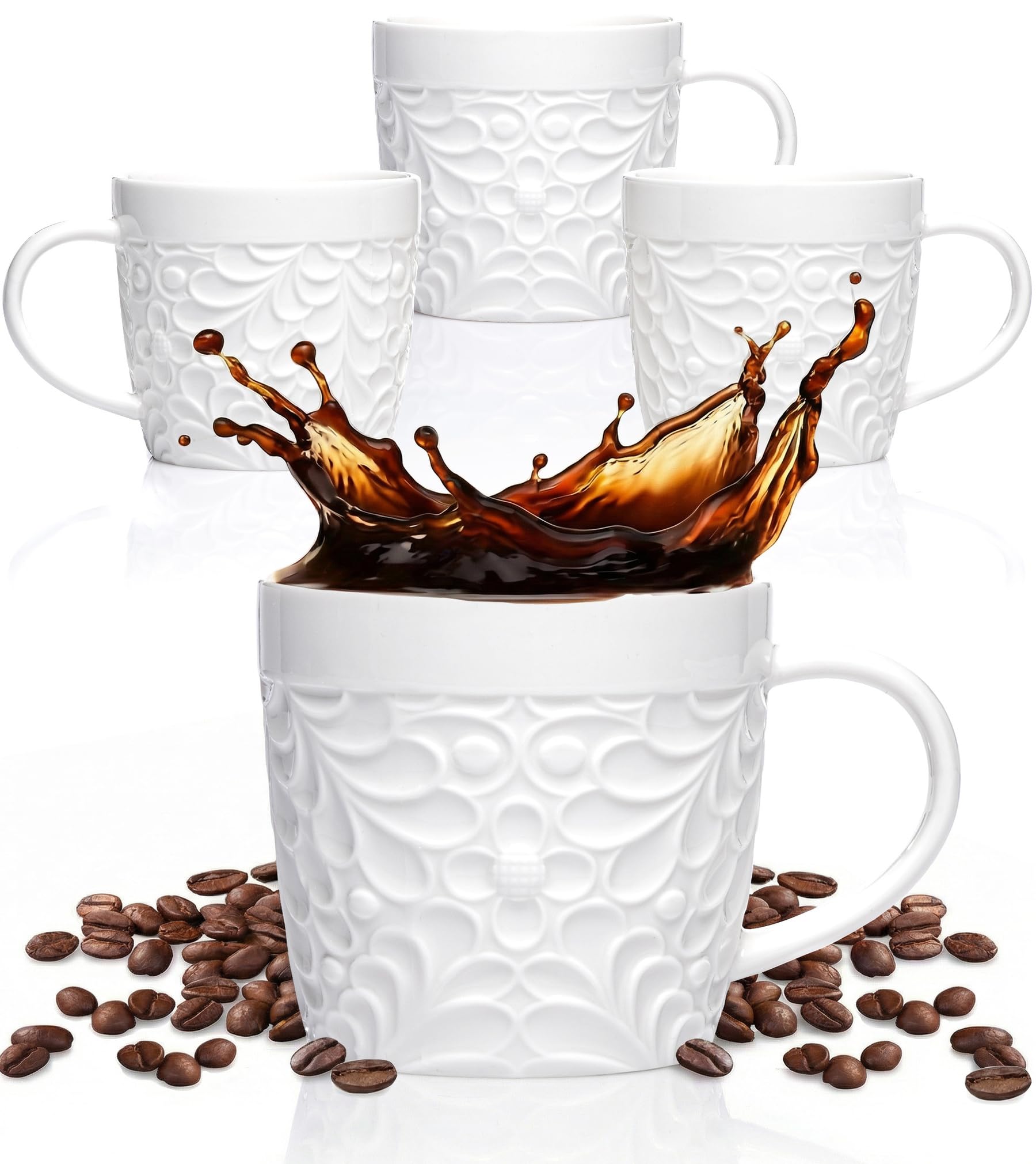 Tazas 25DOL 16oz con grabados naturales para estilo moderno en cafe