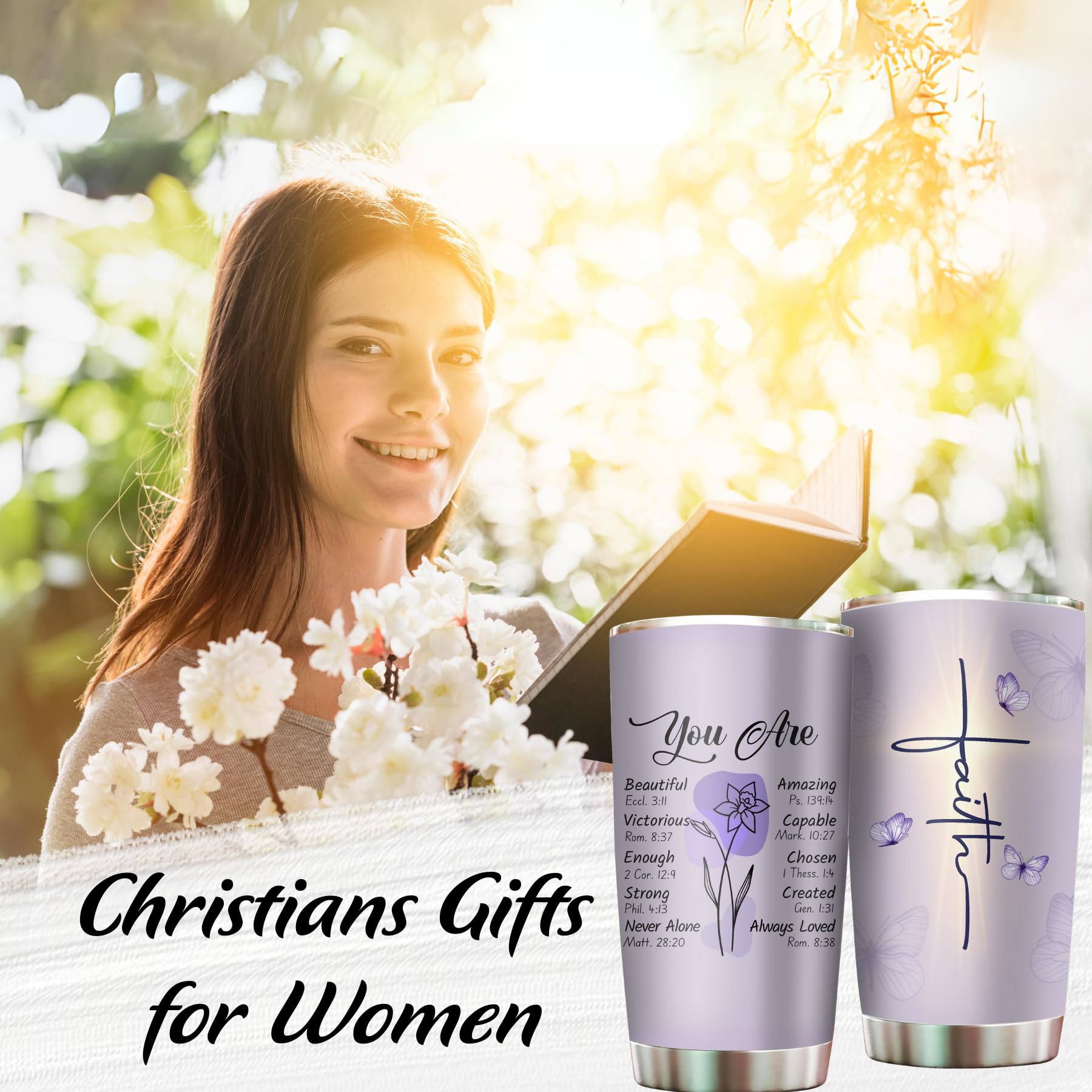 2IMT Tumbler para mujeres, 20oz, ideal para regalos de fe.