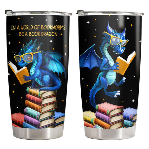 34HD Taza dragón libro 20oz con tapa para café caliente