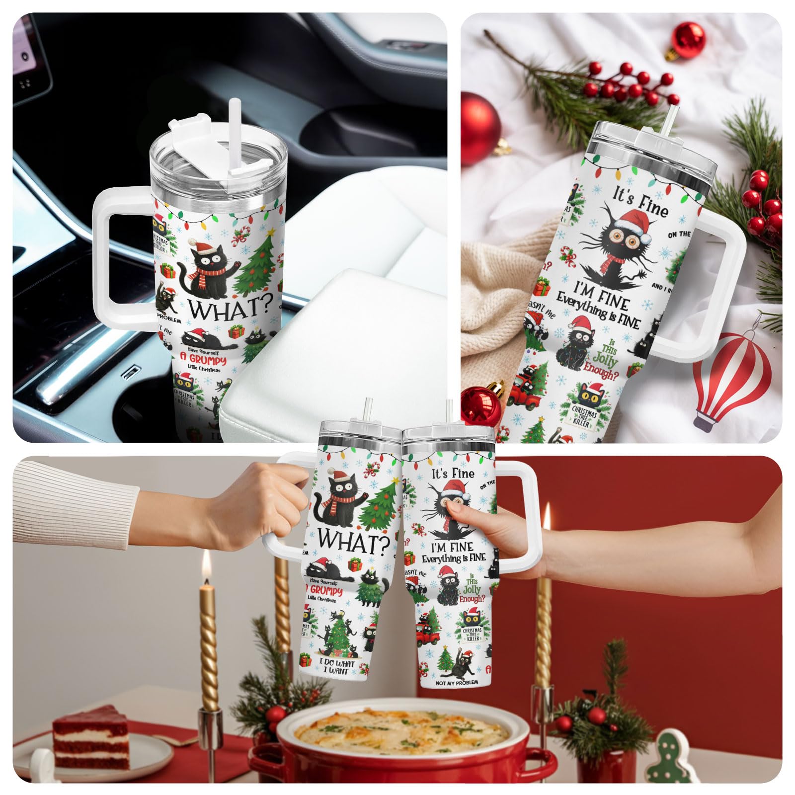 34HD Gato Tuxedo vaso térmico regalo ideal para amantes de gatos.
