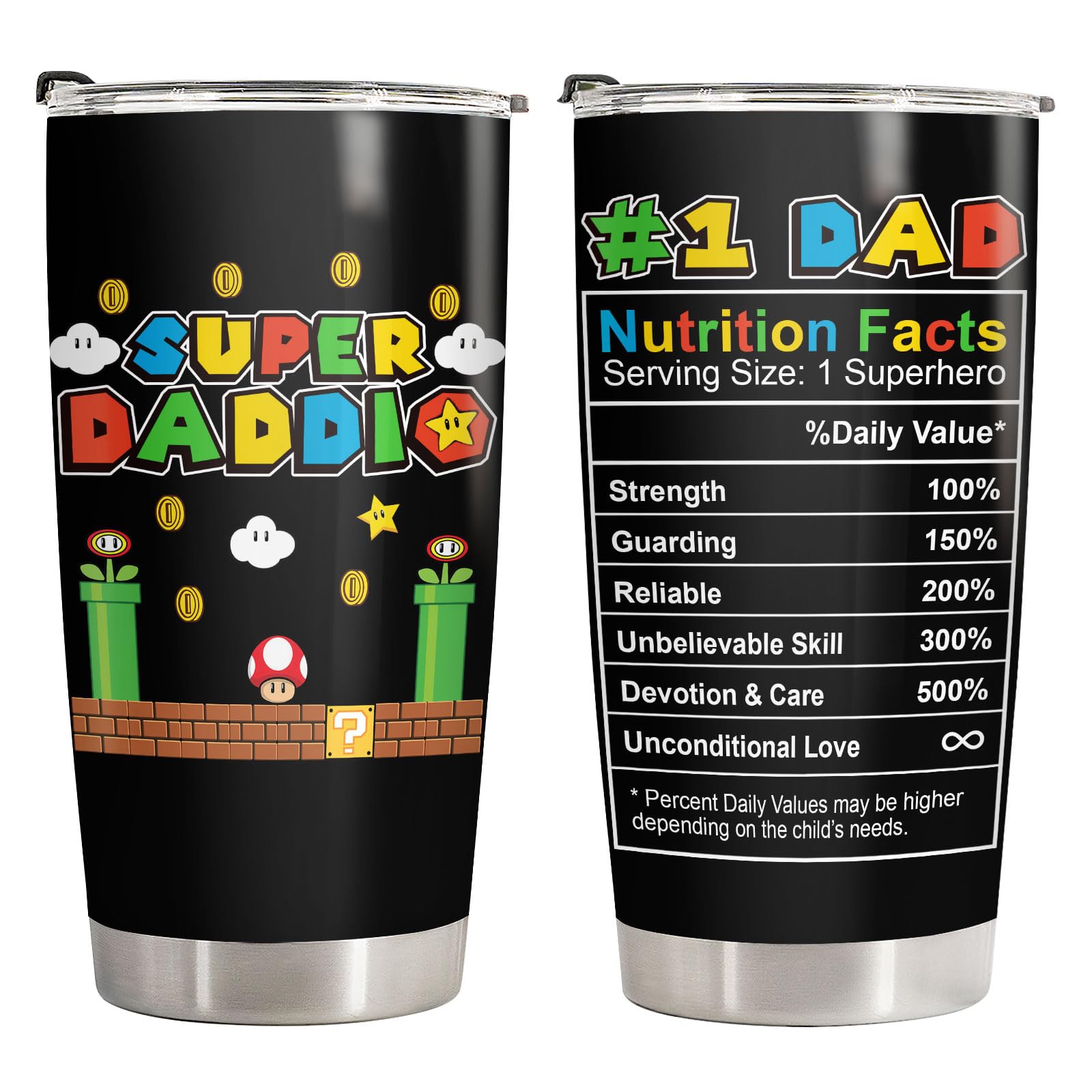 34HD Daddio vaso termico con tapa de 20 onzas, ideal para cafe diario.