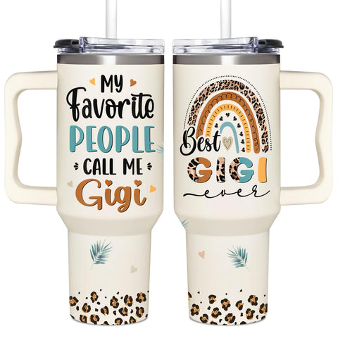 Vaso Gigi 40oz con asa mantiene bebidas a temperatura todo el día.
