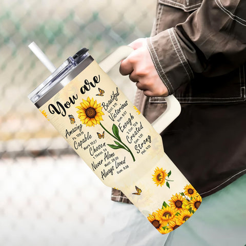 365FURY tumbler girasol con mango, cómodo para usar en coche o paseo