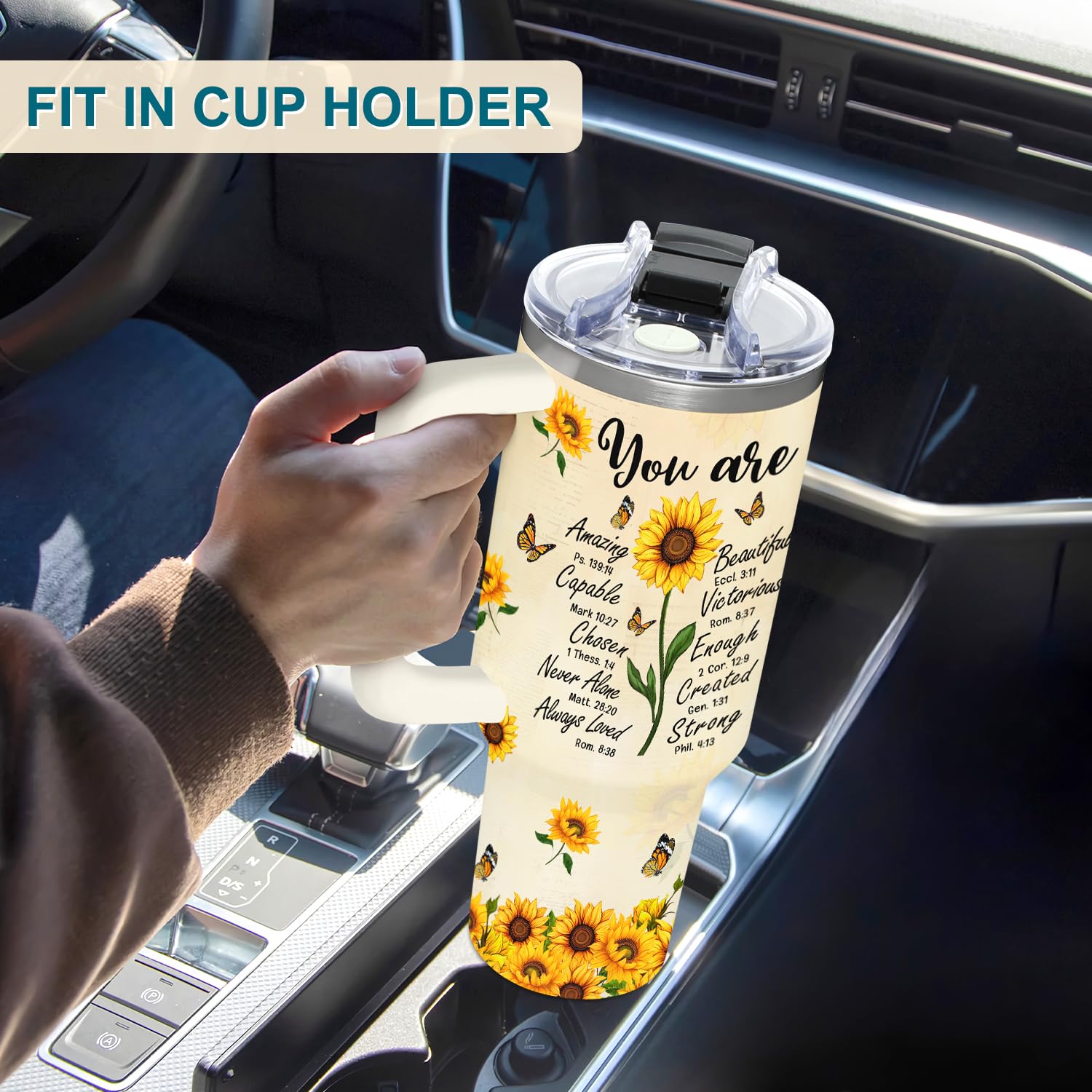365FURY tumbler regalo girasol para mujeres cristianas