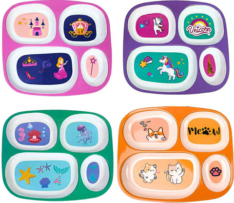 Plato dividido 4E's Novelty con princesa, ideal para comer por secciones.