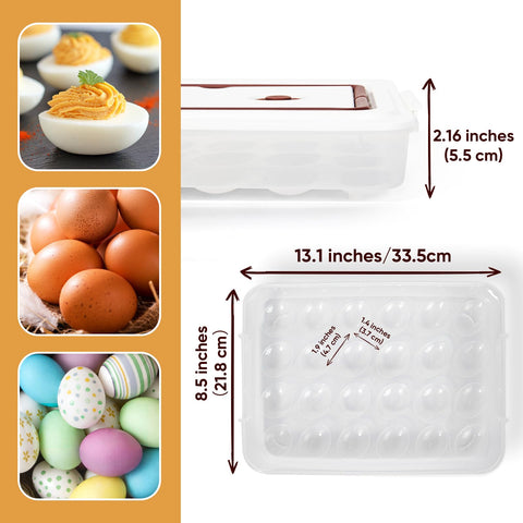 77L contenedor para 24 huevos rellenos, almacenamiento seguro