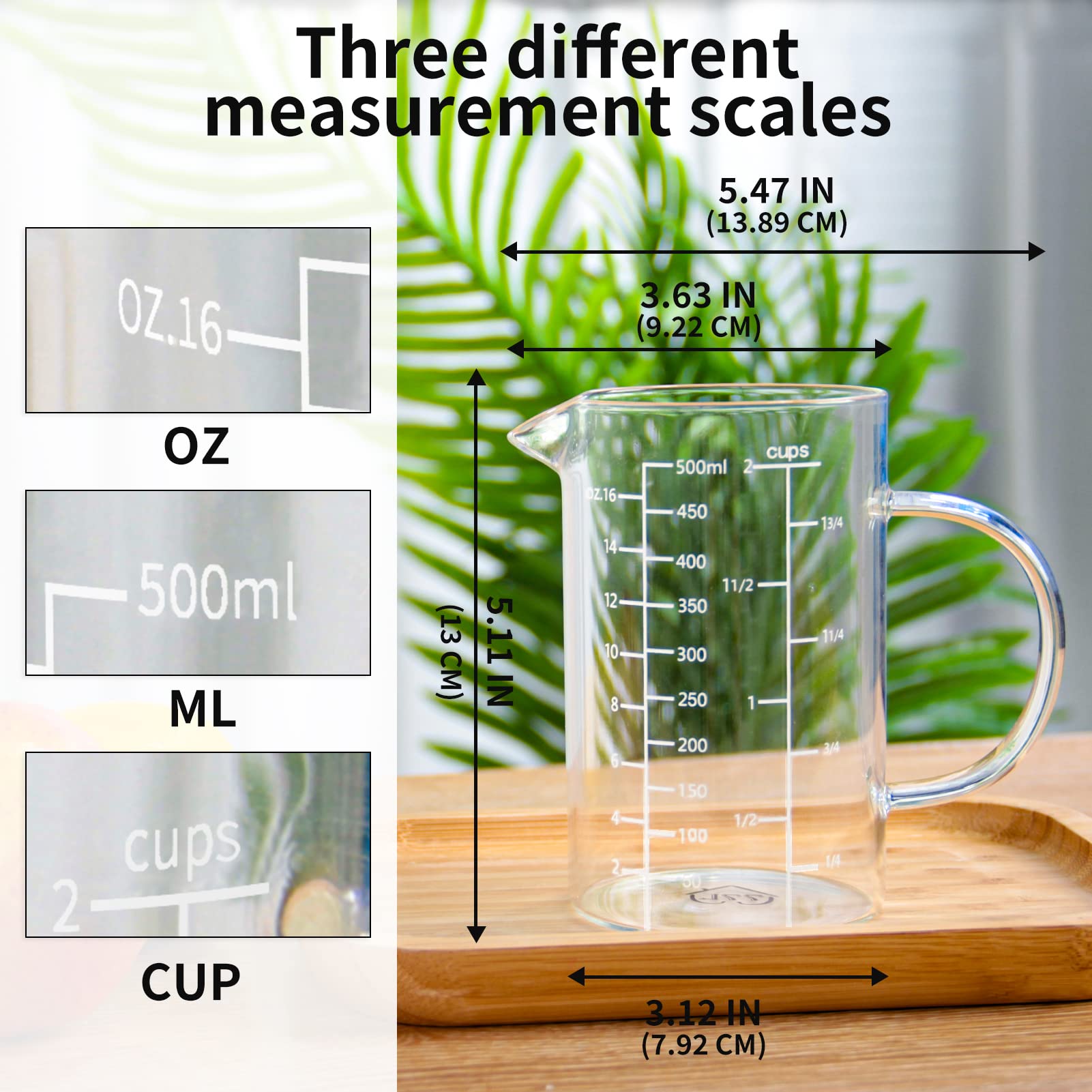 77L capacidad de 500 ml con lectura clara