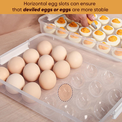 77L organizador de huevos rellenos para frigorífico, ahorra espacio