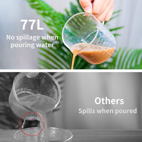 77L vaso medidor con pico en forma de V para verter sin goteos