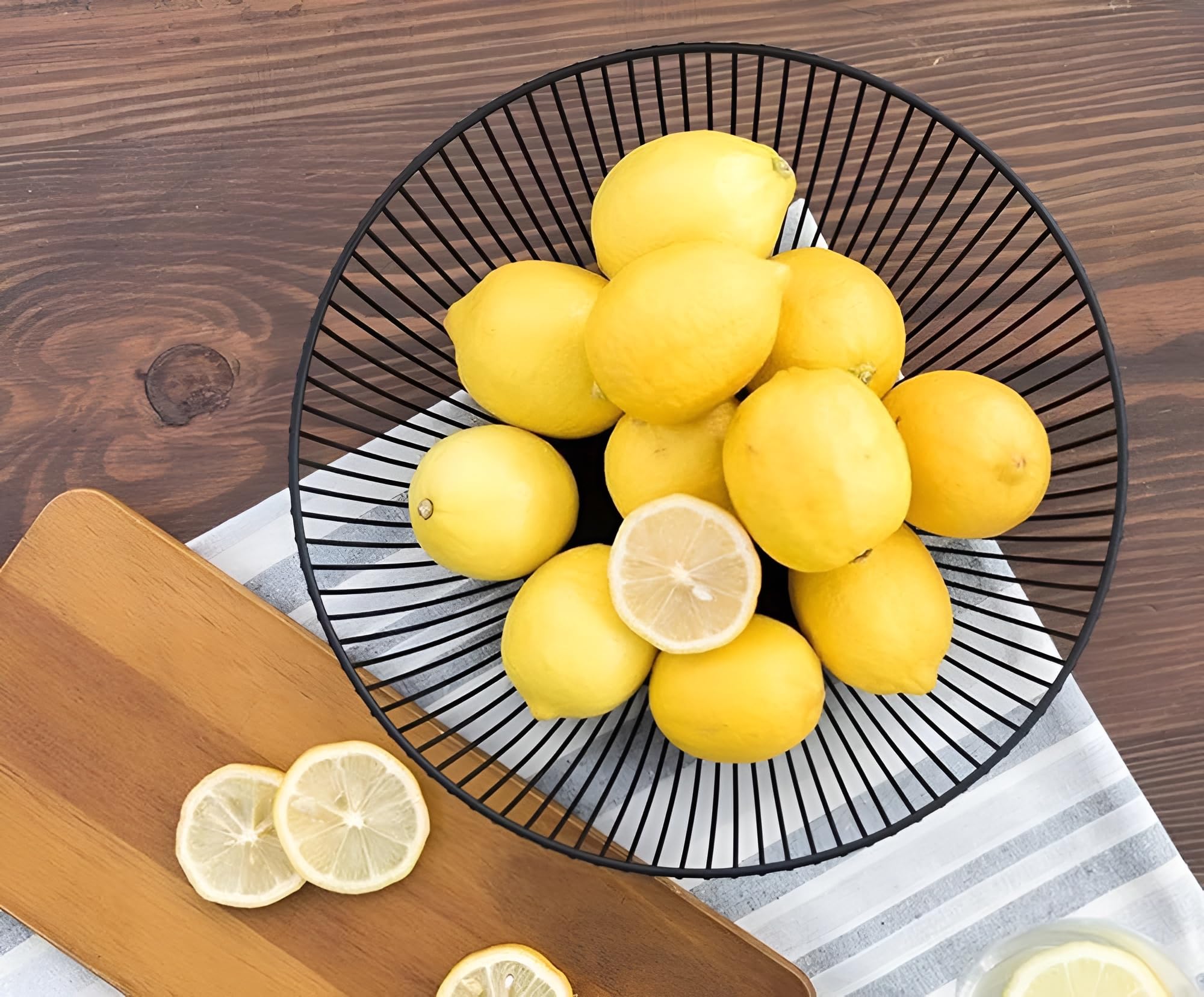 7UYUU frutero alambre negro lateral, diseño resistente para uso diario