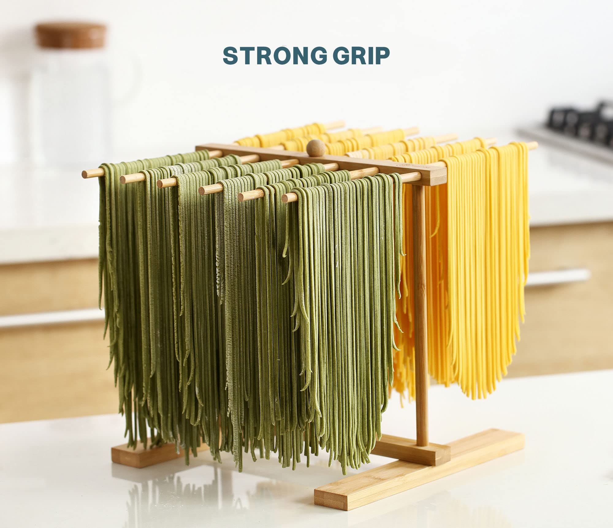8SOM bambú natural, opción sostenible para secar pasta.