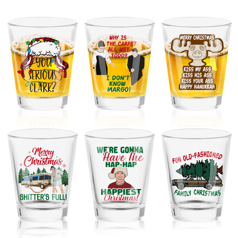 8TEHEVIN vasos de chupito navidenos divertidos para fiestas, conversación garantizada gracias a sus diseños vivos