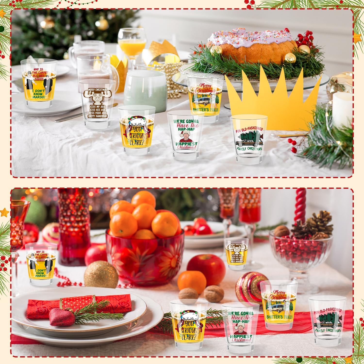 8TEHEVIN vasos de chupito regalo navideno, regalo práctico y original