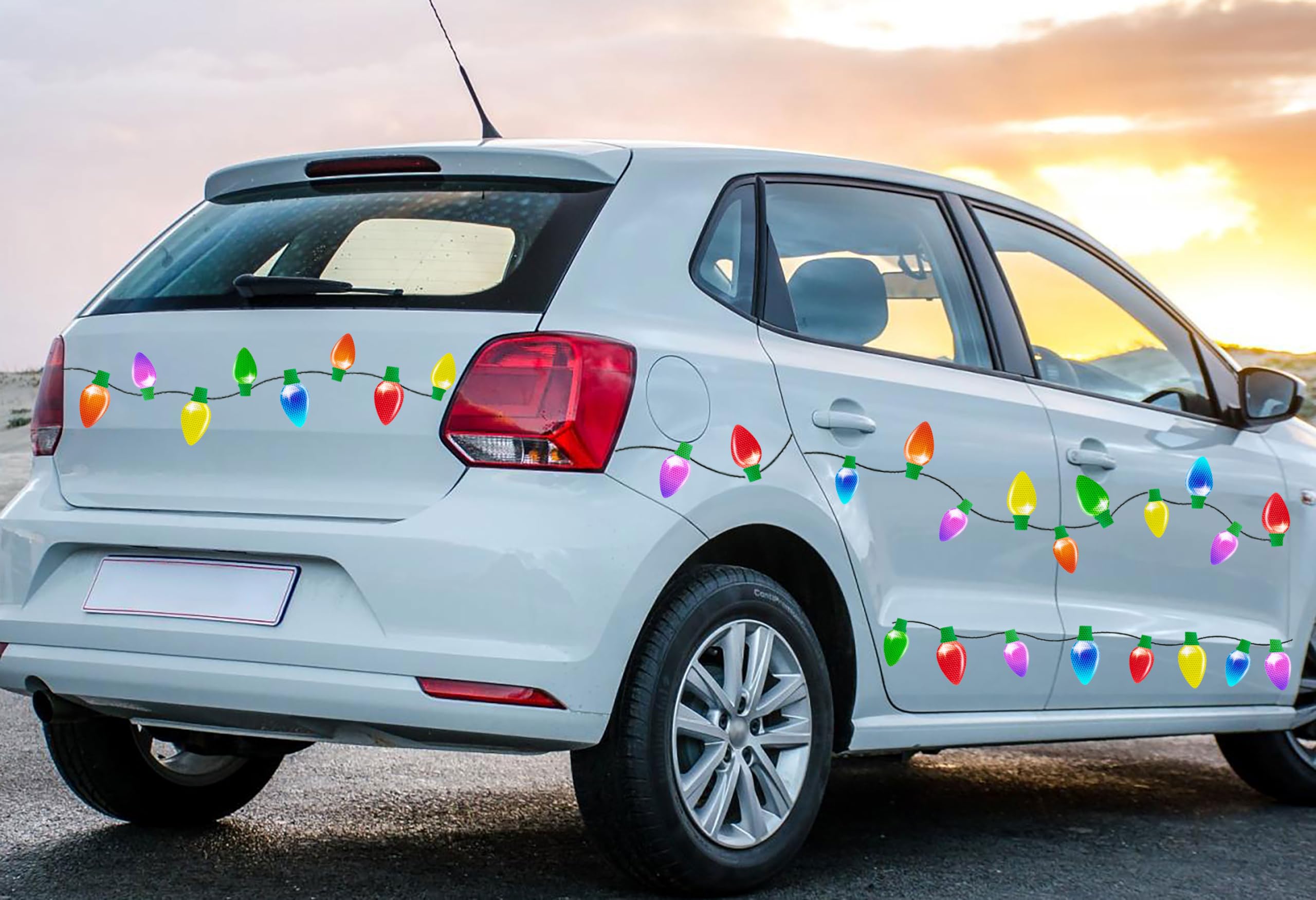 90shine bombilla navideña naranja imán, añade destellos festivos al coche.