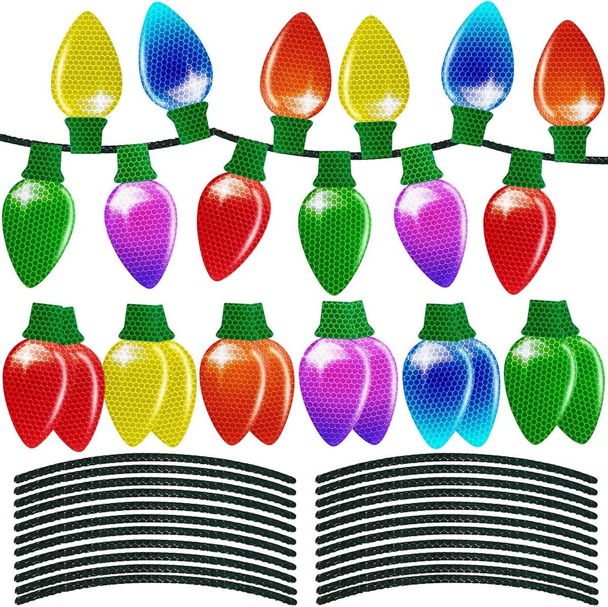 90shine imán bombilla reflectiva roja, ideal para decorar el coche festivo.