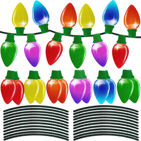 90shine imán bombilla reflectiva roja, ideal para decorar el coche festivo.