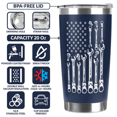 Vaso 94Bright azul marino 20oz con diseno humor, regalo perfecto.