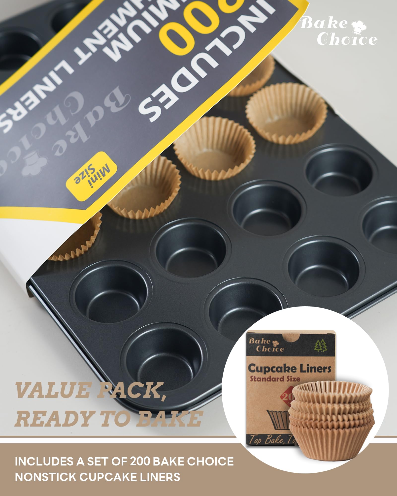 Bake Choice, forros para cupcakes de 200 unidades incluidos.