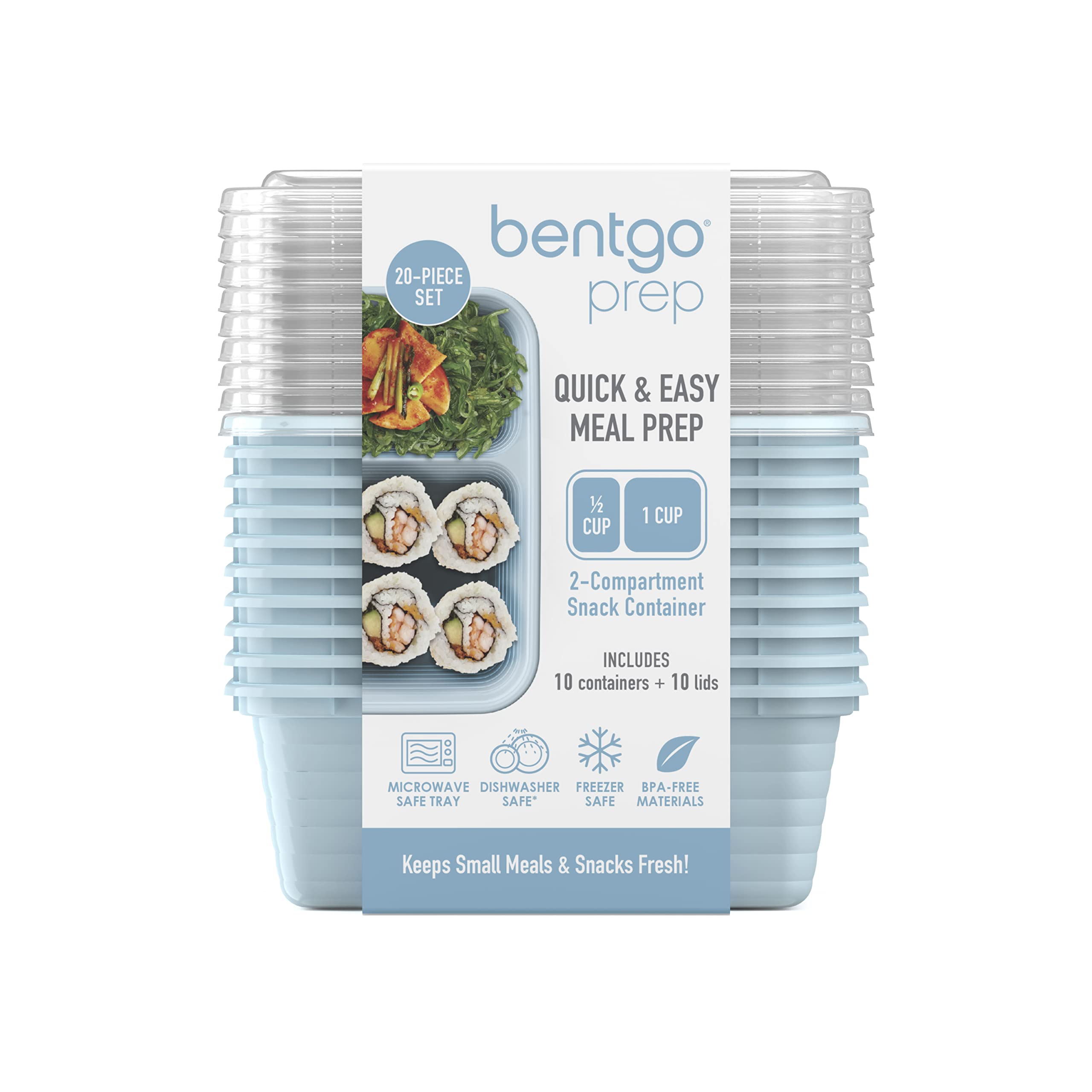 Bentgo Prep: juego de 10 bandejas y 10 tapas para organización semanal