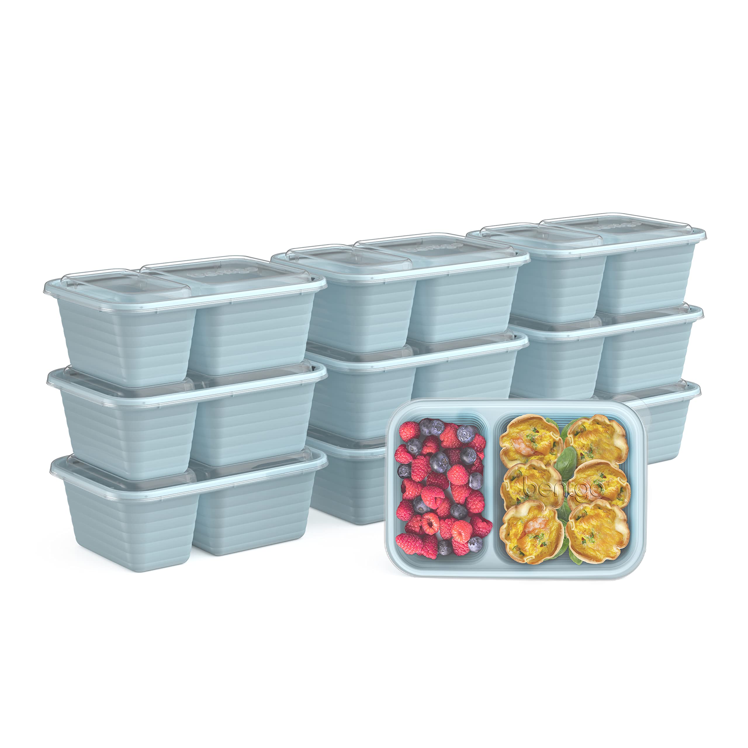 Bentgo Prep: contenedores snack de dos compartimentos con tapas para frescura diaria