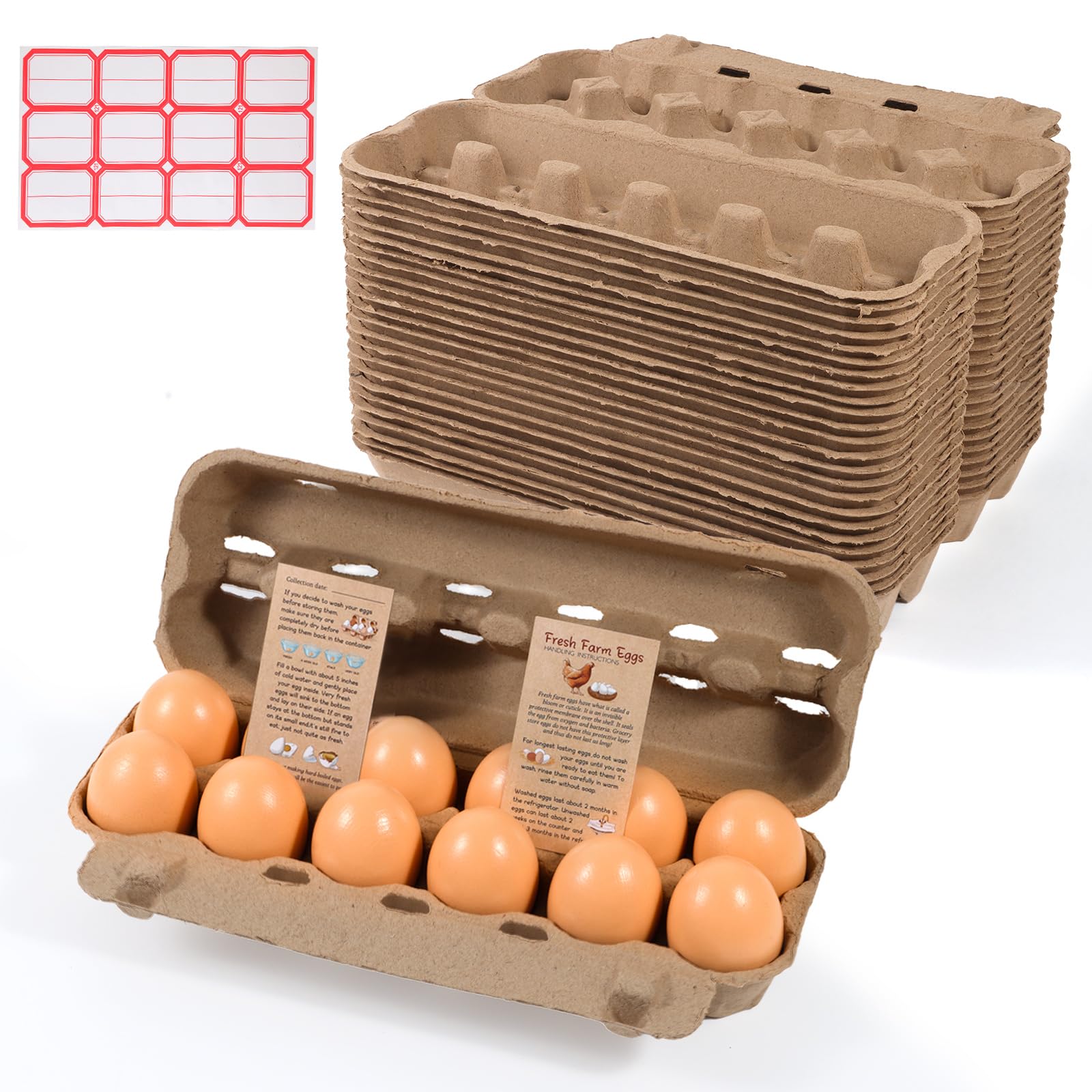 DecarDamai cartones de huevos vacíos, 24 paquetes, para almacenamiento seguro.