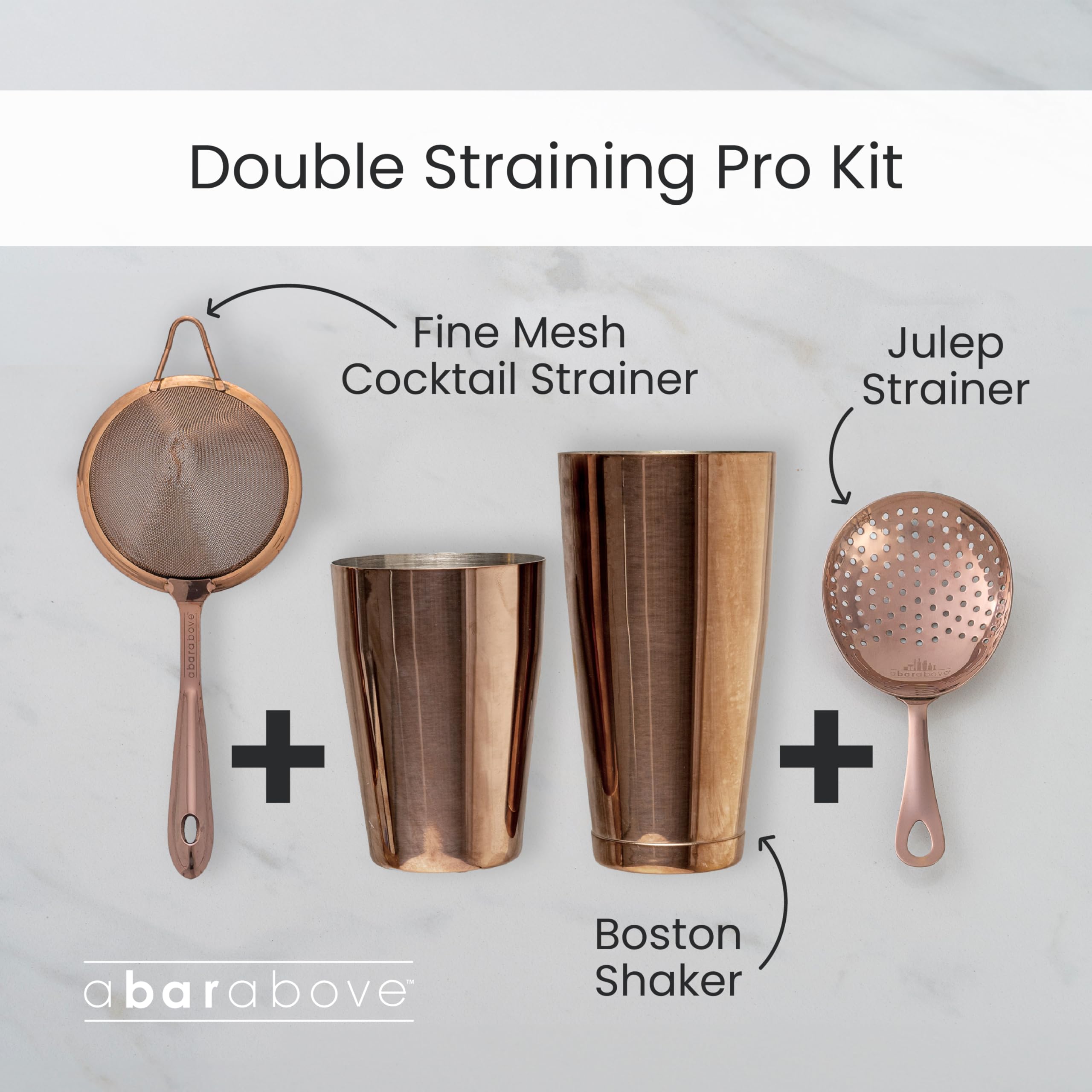 A Bar Above shaker Boston 18oz acabado inoxidable, aspecto profesional