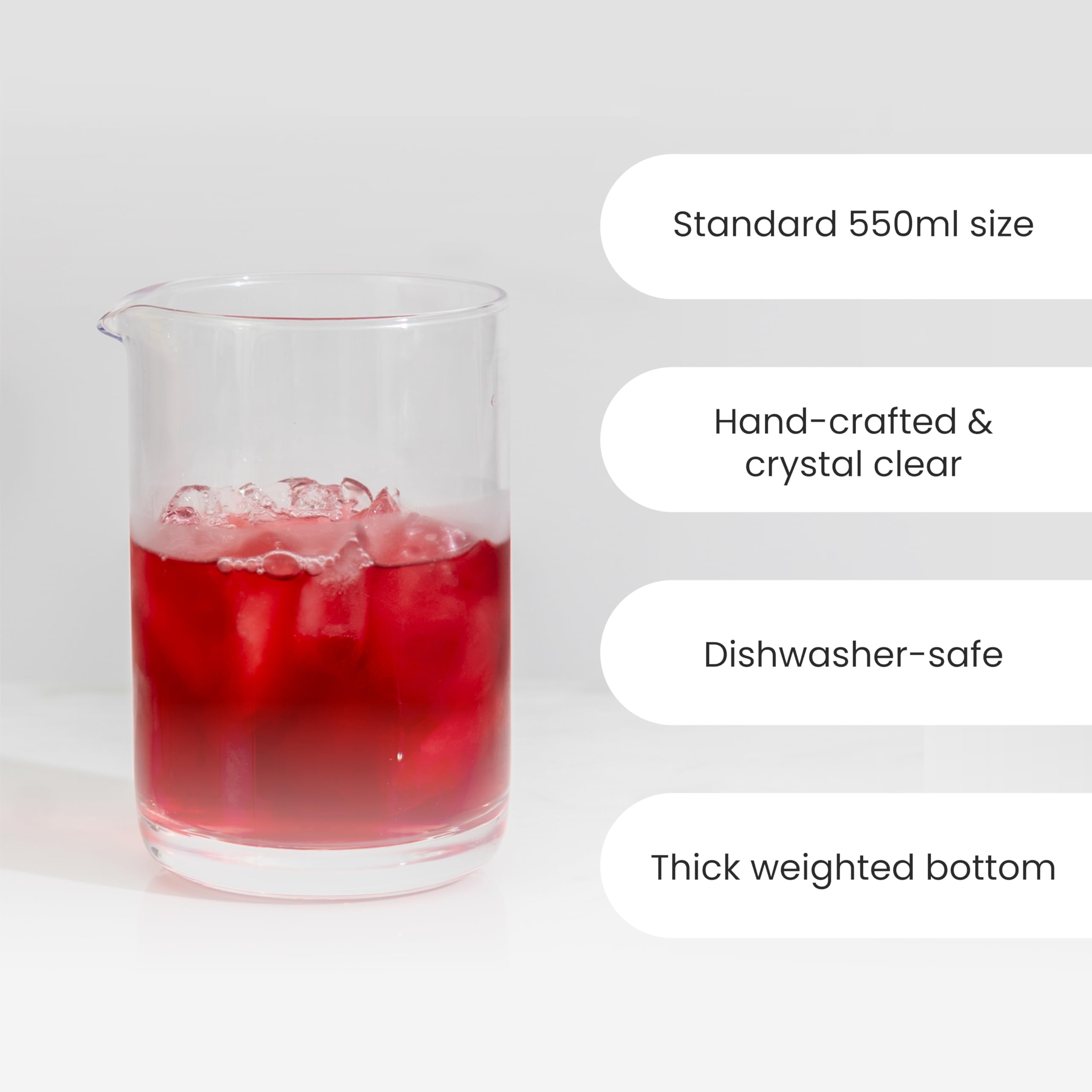 Compatibilidad con coladores Hawthorne y Julep aumenta la versatilidad en la barra.