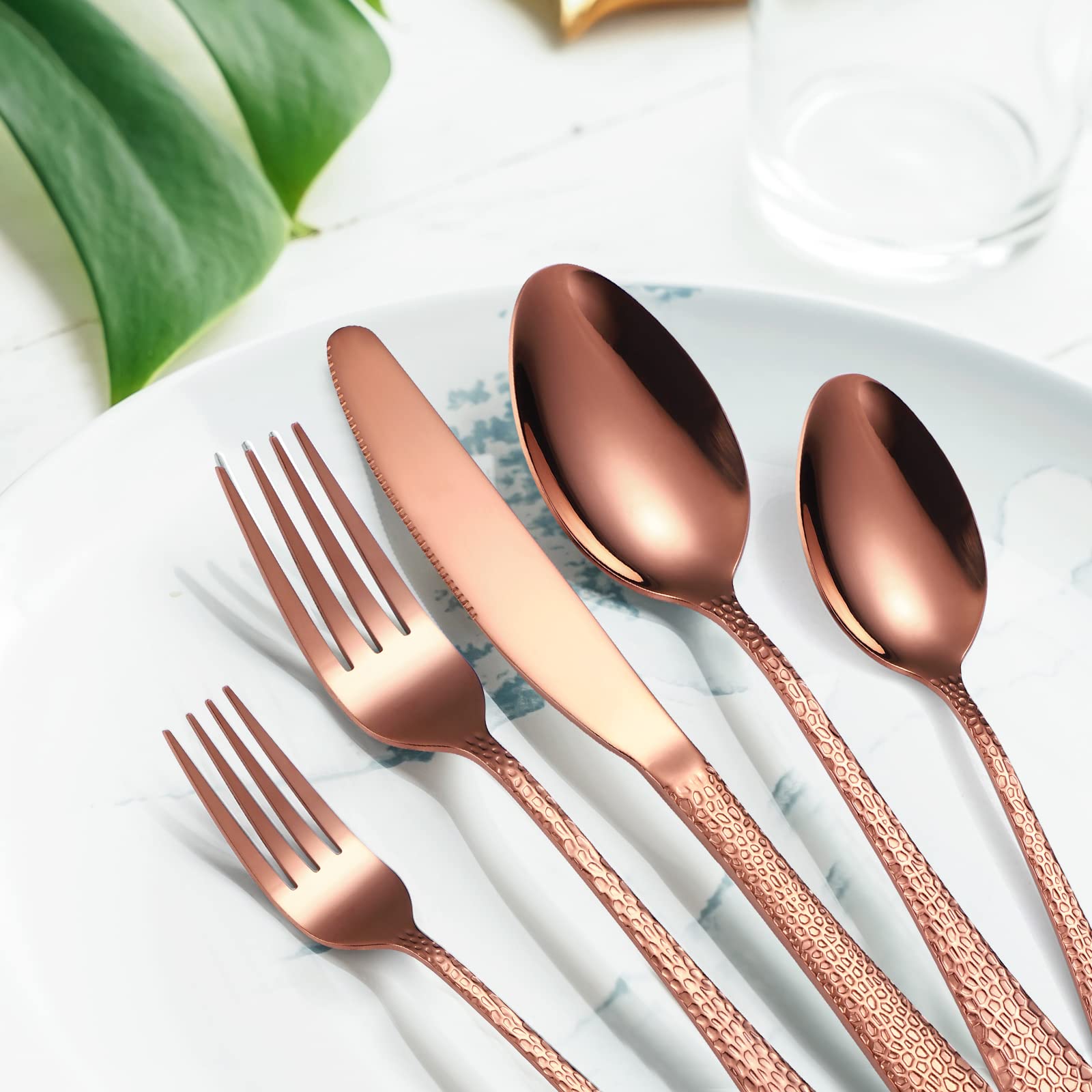 A · HOUSEWARE conjunto 40 piezas cobre rosado dorado para ocasiones
