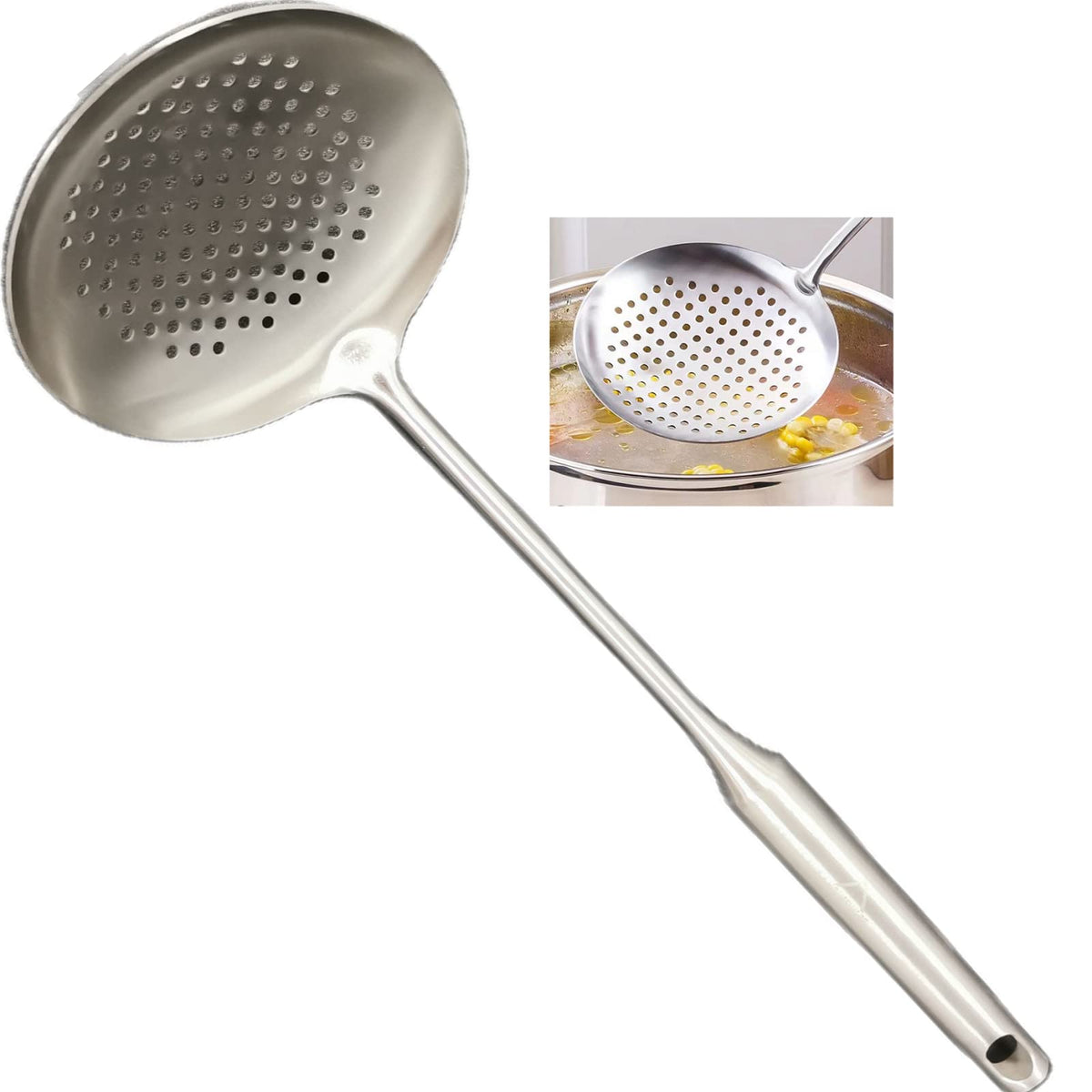 A · HOUSEWARE escurridor espumadera inoxidable grande para hervir y escurrir con facilidad
