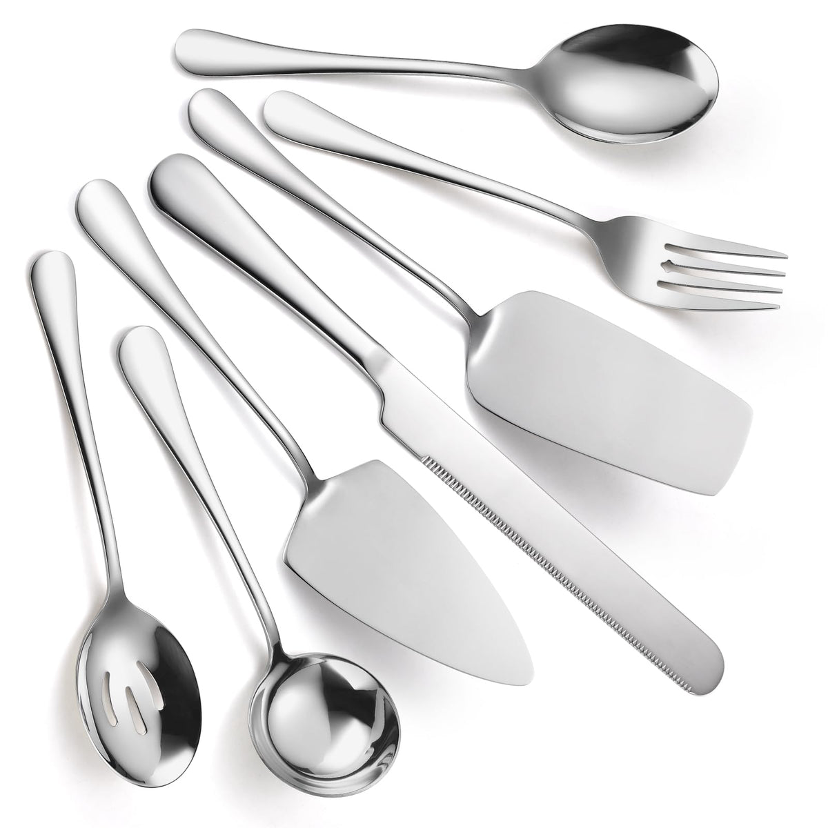 Conjunto de utensilios para servir de A · HOUSEWARE en acero inoxidable, ideal para buffets.