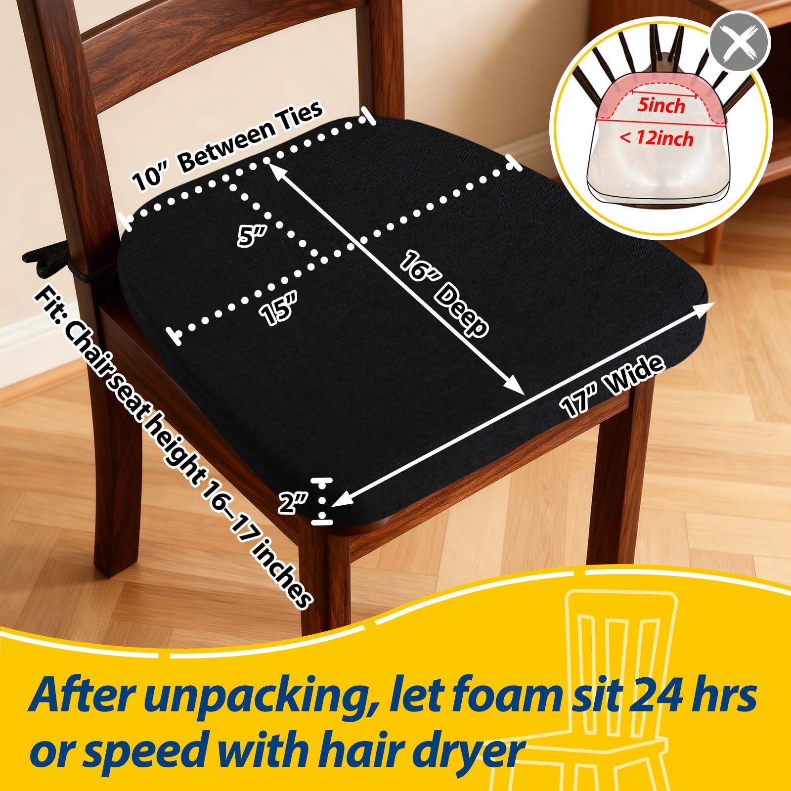 Almohadillas AAAAAcessories forma D perfil, soporte estable para cualquier silla.