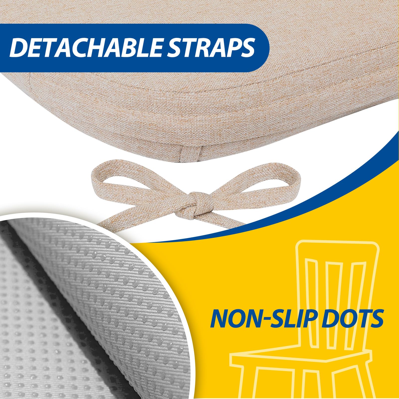Cojín forma D ergonómico de AAAAAcessories para comedor, soporte cómodo