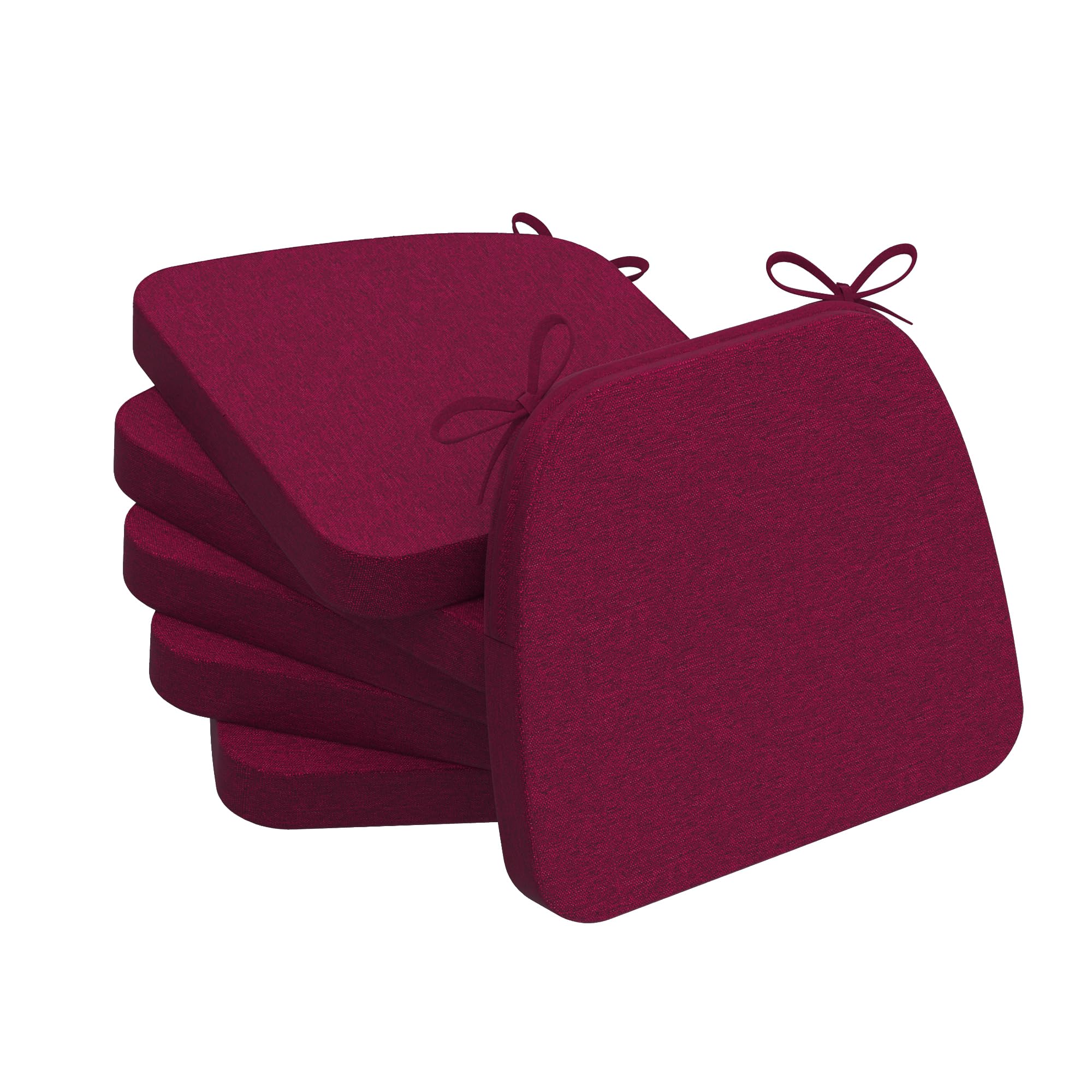 Cojín AAAAAcessories forma en D, 2 pulgadas, rojo vino, set de 6 para mayor comodidad