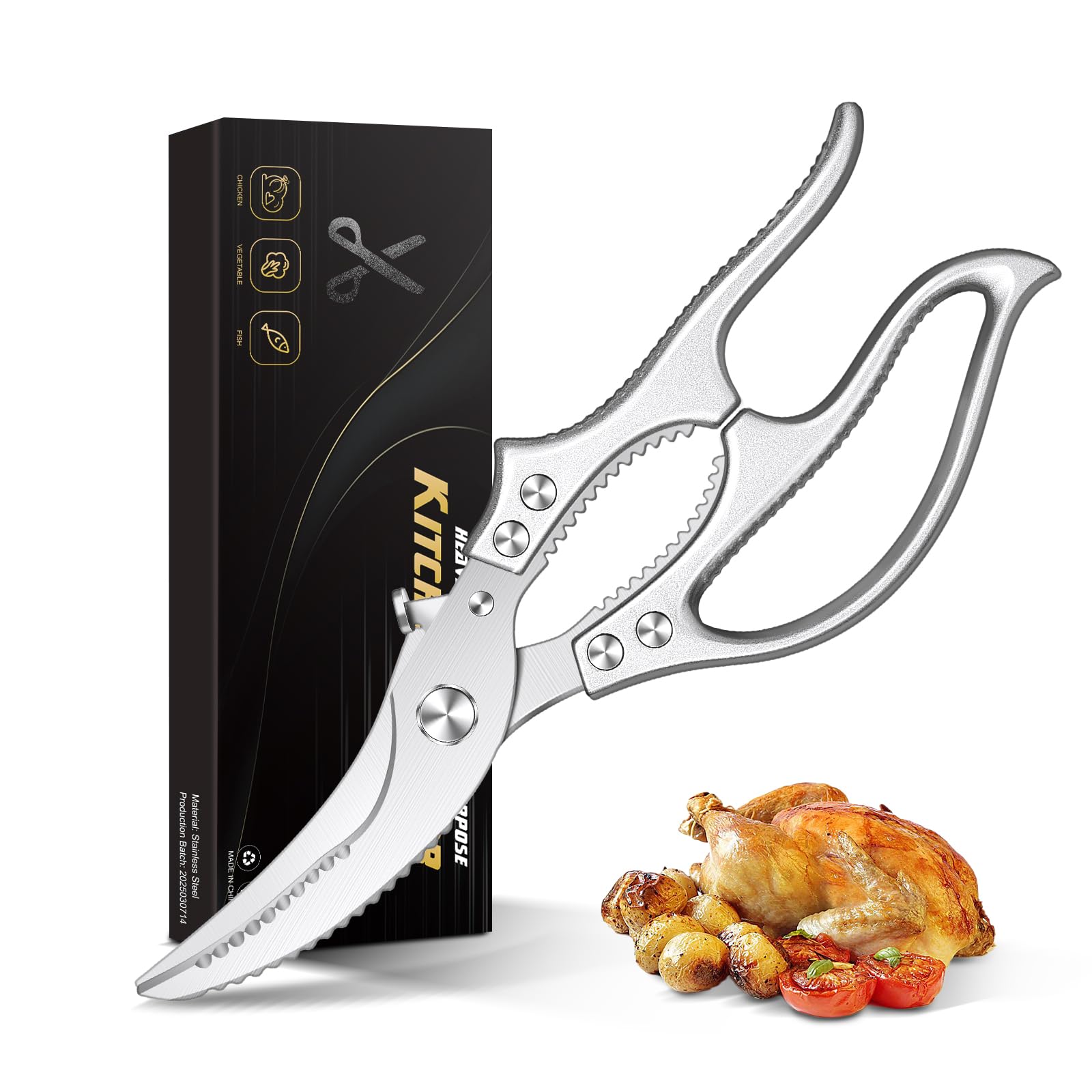 Tijeras Aaeiirey para pollo con corte preciso y seguro.