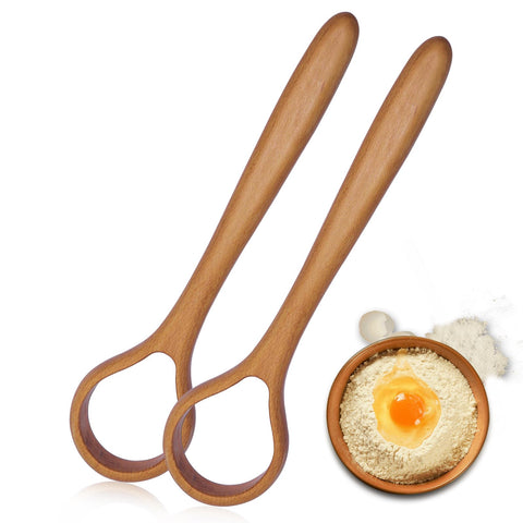 AAEJE batidor de masa danesa 13 pulgadas, mango de madera, mezcla sin grumos.