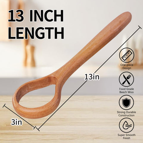 AAEJE batidor con mango de madera ergonómico, agarre cómodo para mezclar masas.
