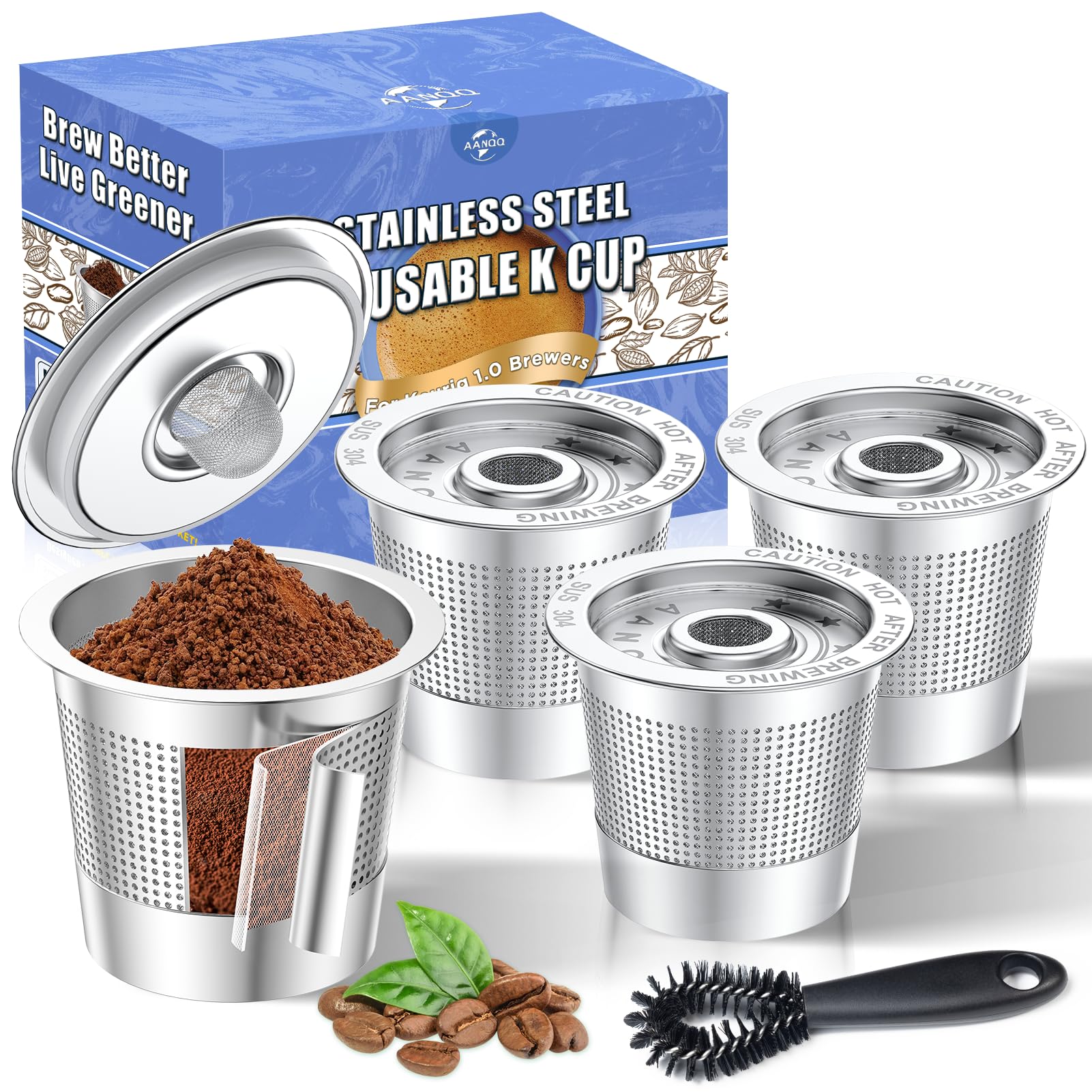 AANQQ cápsulas Keurig reutilizables para doble malla con filtración mejorada.
