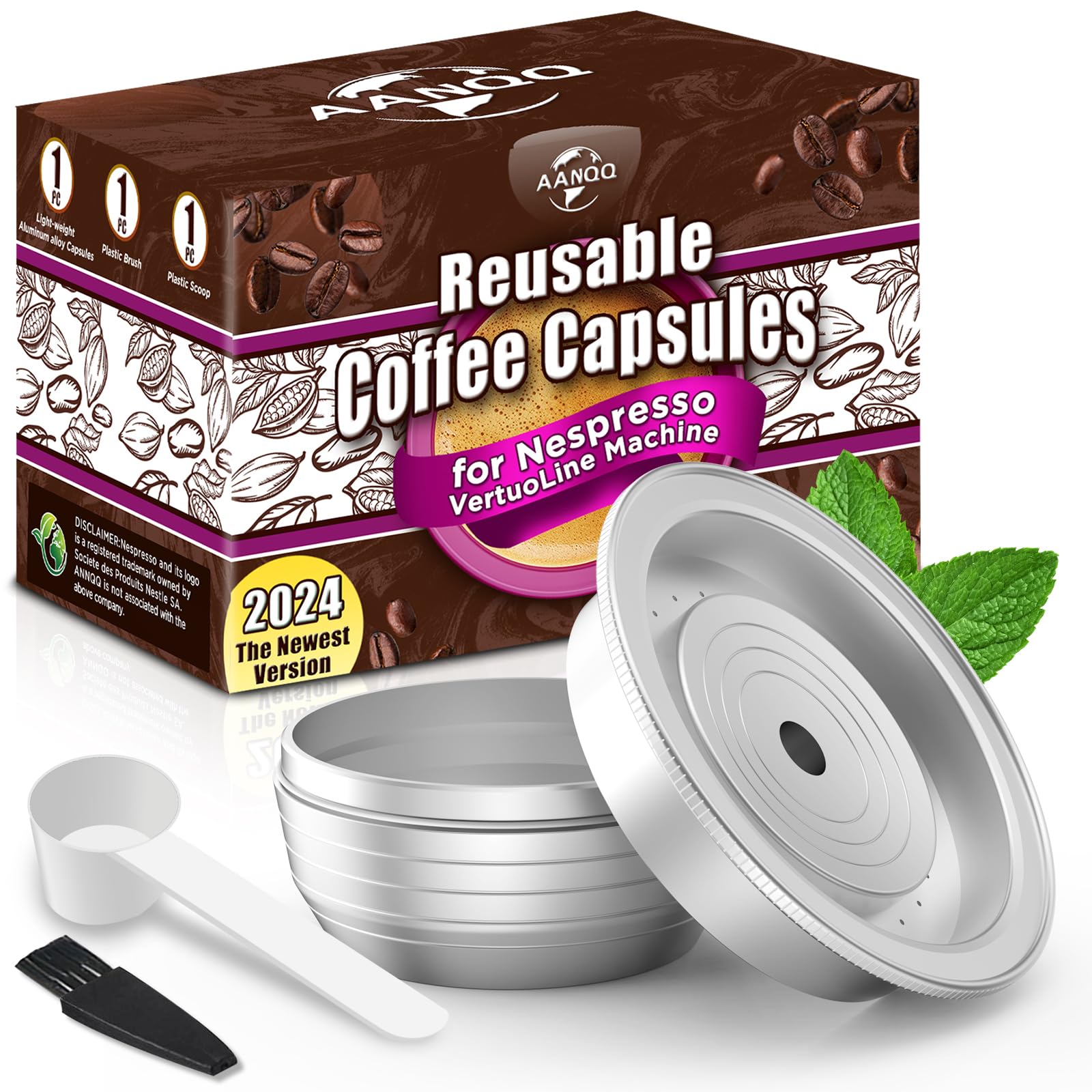 Cápsulas AANQQ Vertuo reutilizables con sabor consistente y ahorro.