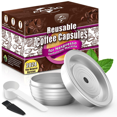 Cápsulas AANQQ Vertuo reutilizables con sabor consistente y ahorro.