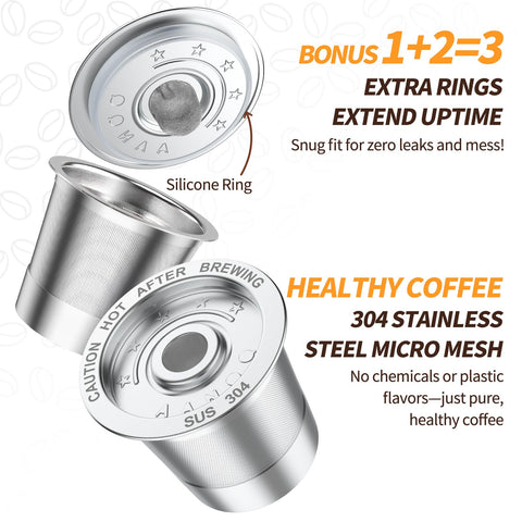AanQQ paquete de 4 cápsulas reutilizables para Keurig