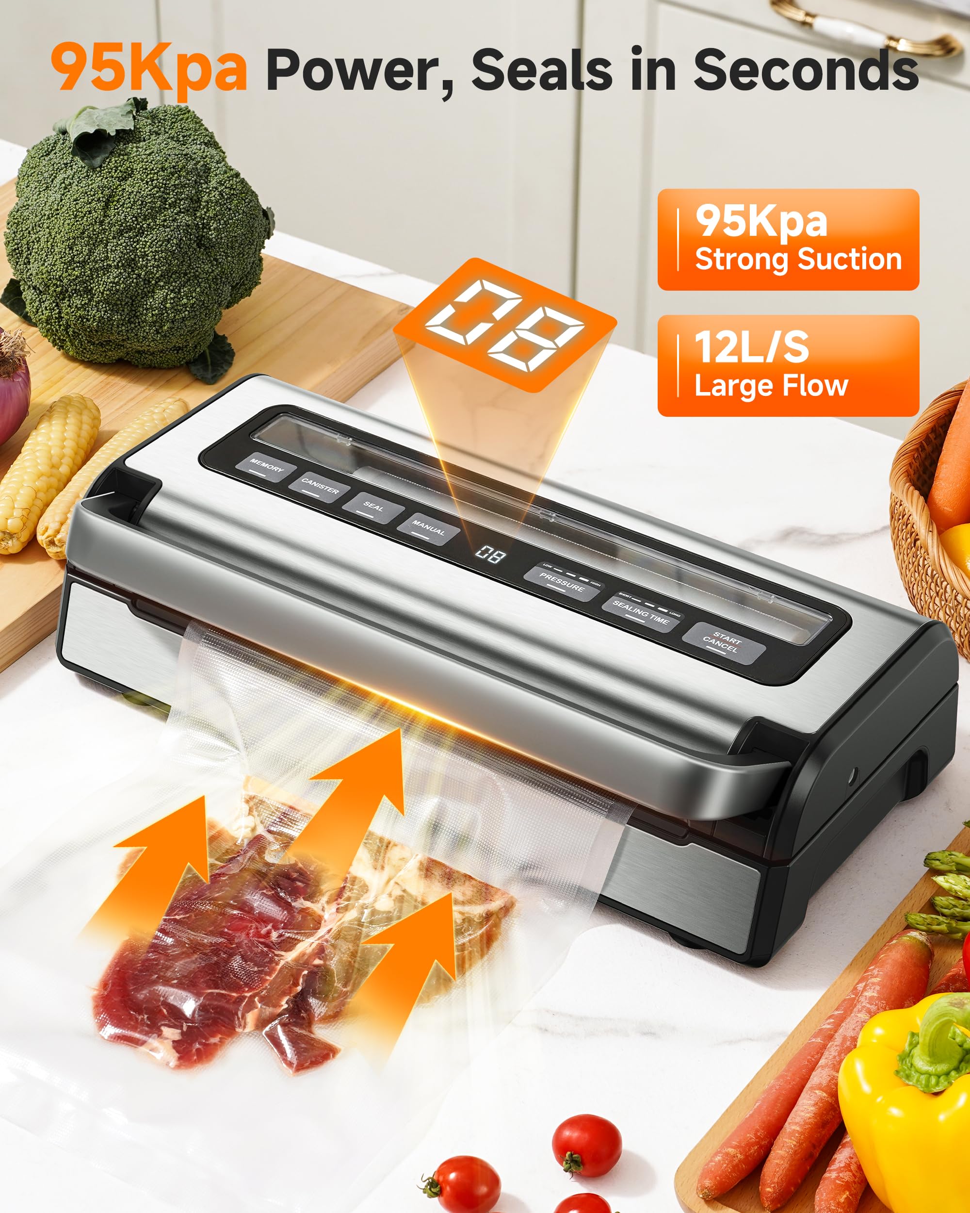 AAOBOSI 9-modos de sellado para diferentes alimentos y texturas.
