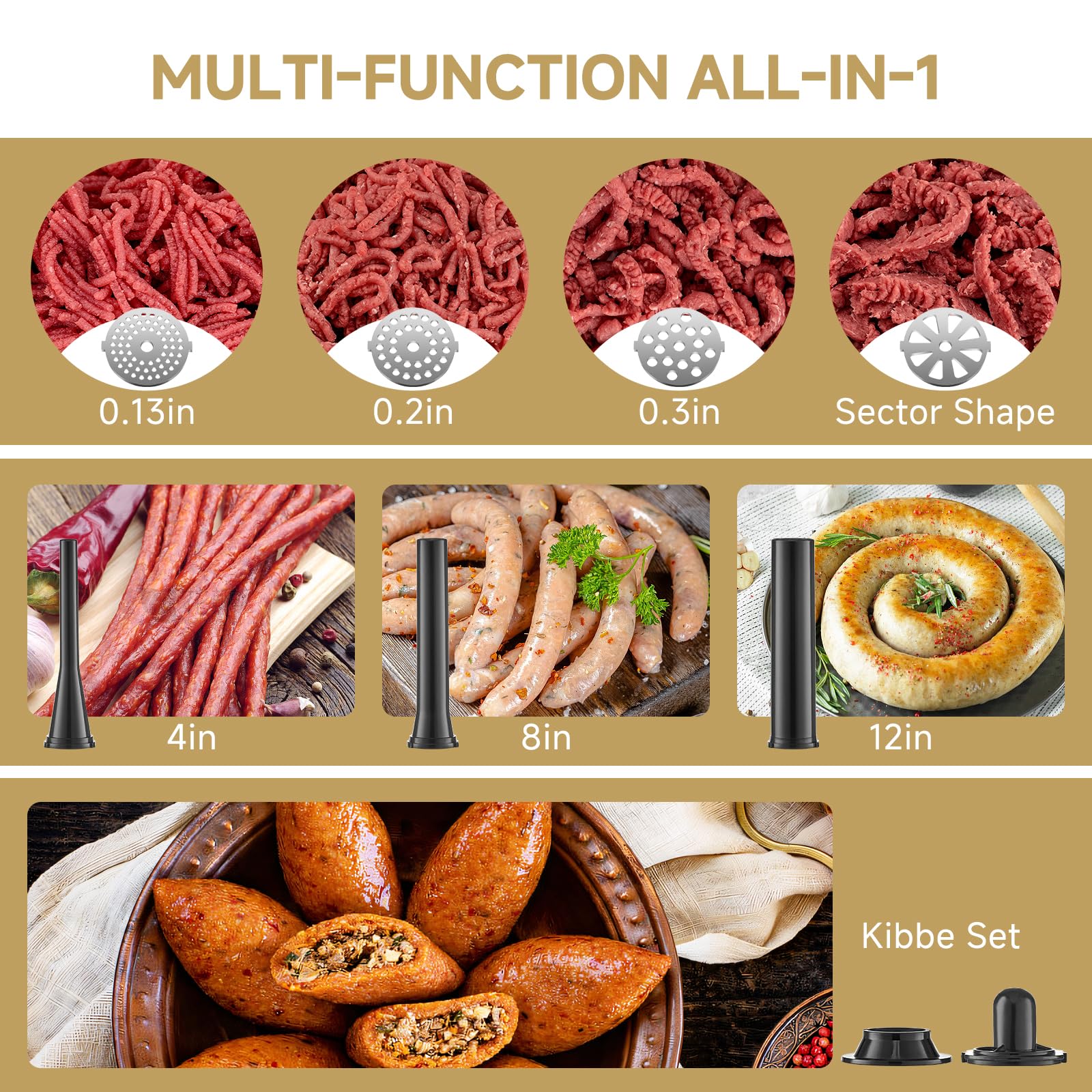 AAOBOSI conjunto de salchichas y Kibbe para embutidos caseros fáciles.