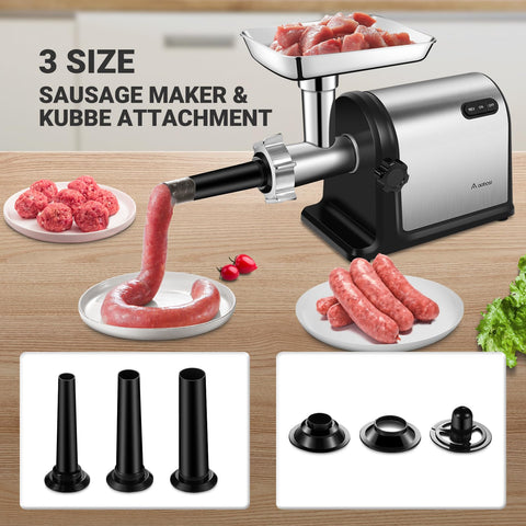 AAOBOSI picadora de carne 3000W tubo embutir grande para embutidos caseros