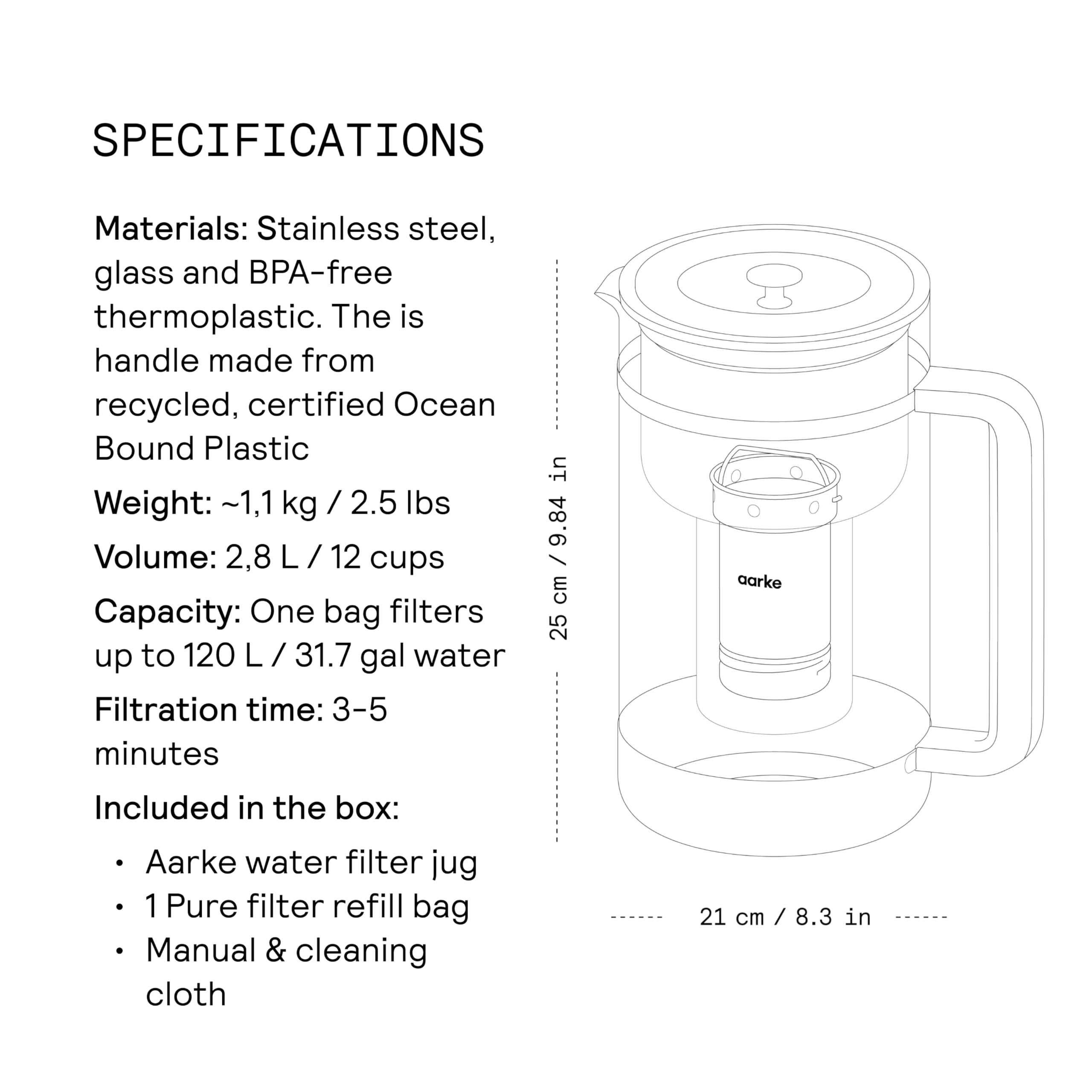 Capacidad de 1.66 litros, ideal para casa u oficina