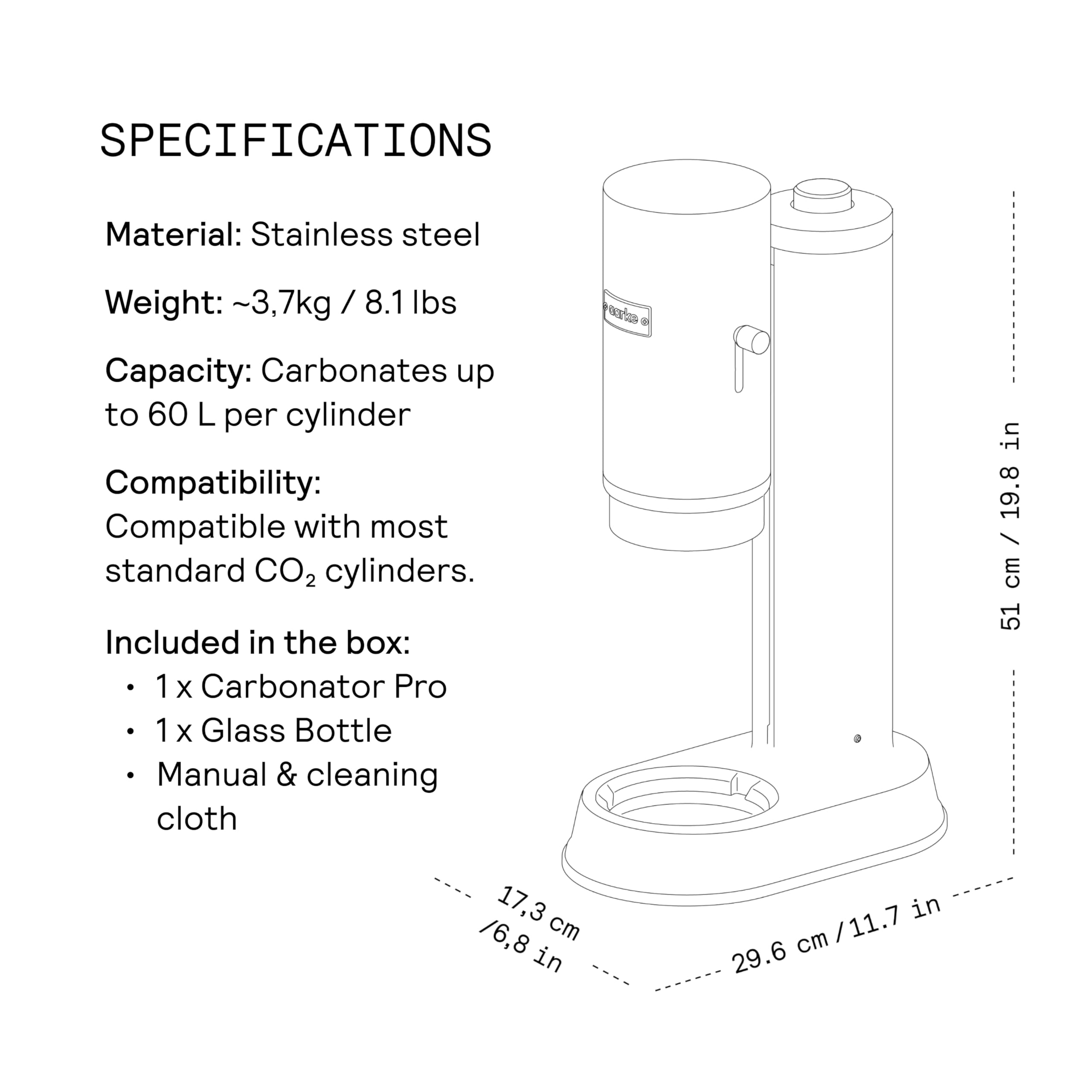 Aarke Carbonator Pro carbonatación rápida para bebidas frescas