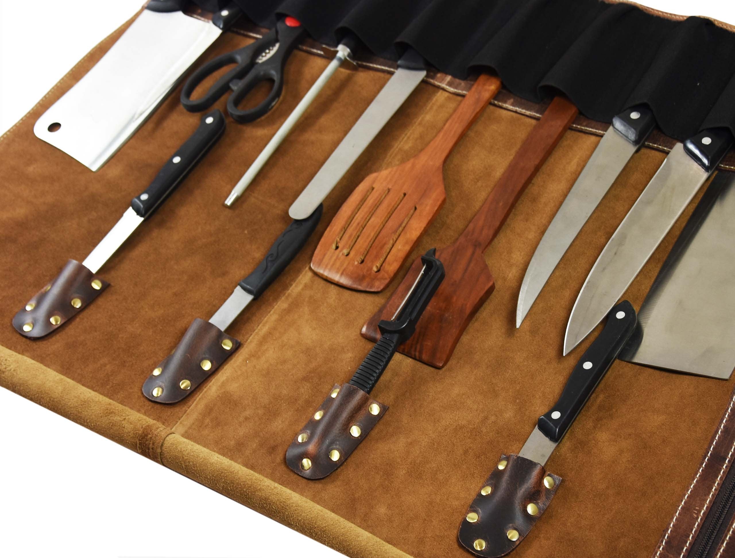 AARON LEATHER GOODS VENDIMIA ESTILO bolsa-cremallera interior para accesorios