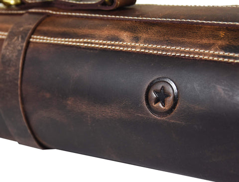 AARON LEATHER GOODS VENDIMIA ESTILO capacidad para 10 cuchillos en una funda