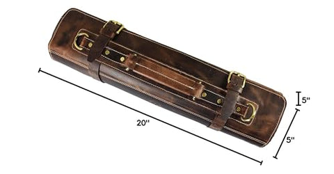 AARON LEATHER GOODS VENDIMIA ESTILO medidas de la bolsa con cremallera para organización